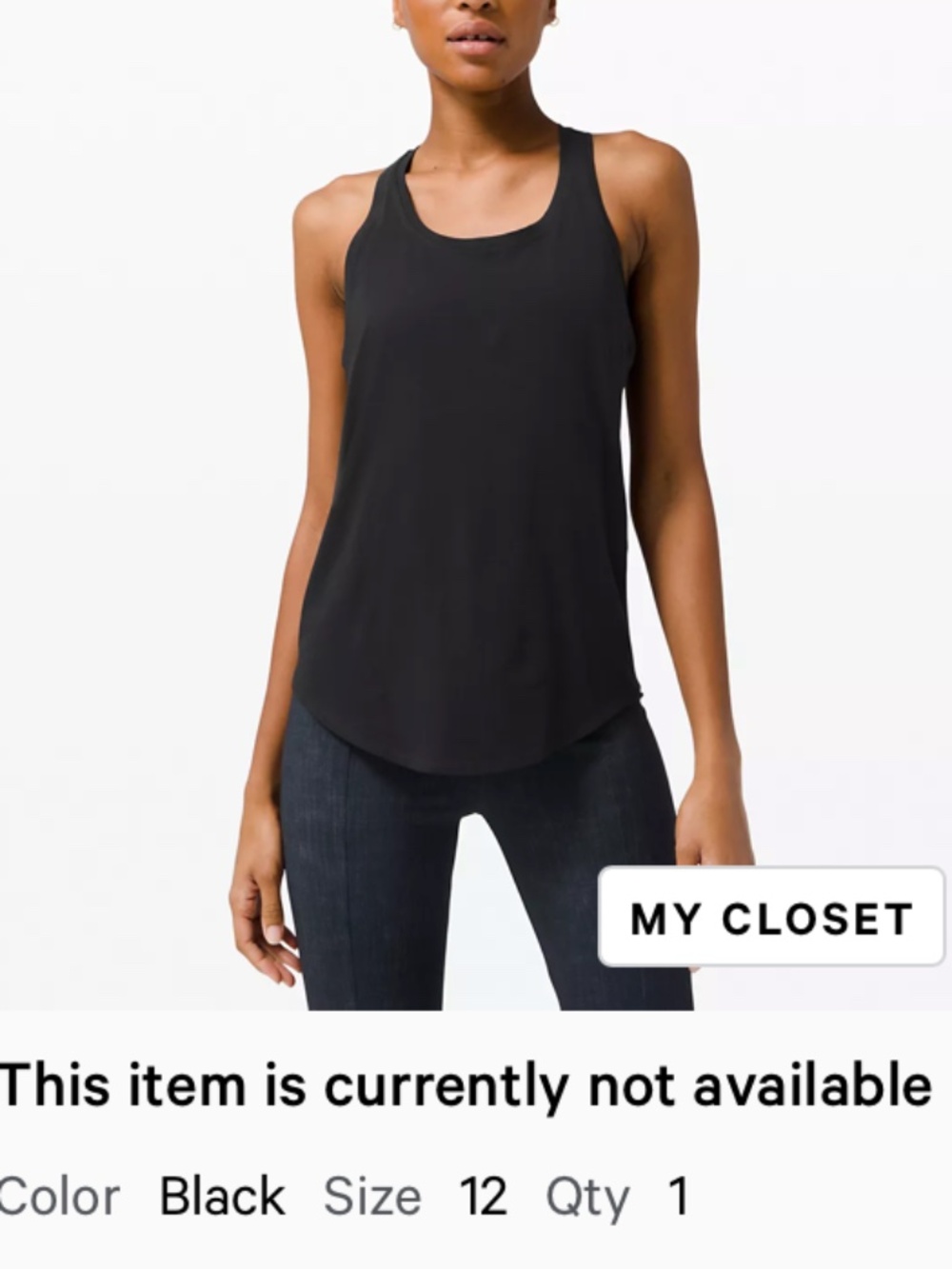 LULULEMON Love Tank Top *Pleated Black. Size 12 - Picture 2 of 5